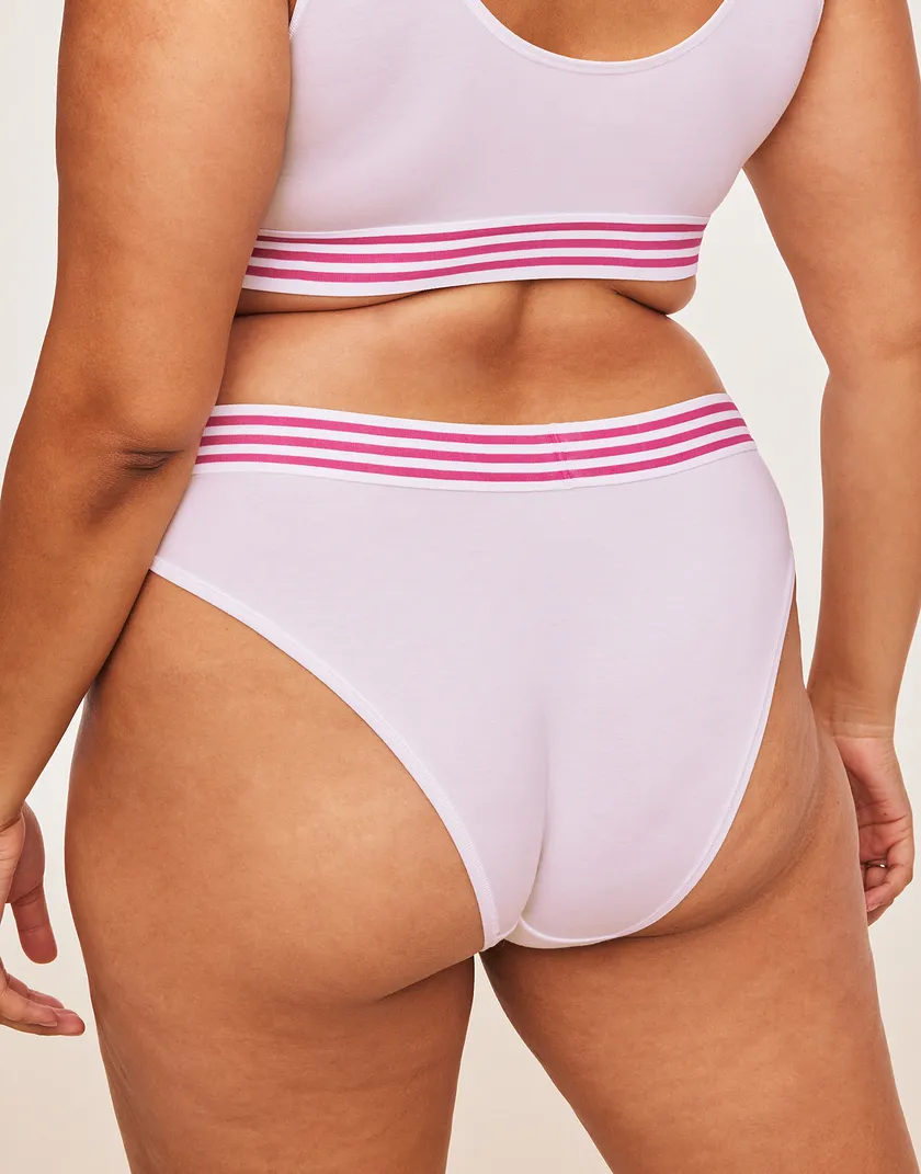 Adore Me Let's Go Party Bikini Convo White Plus panty bundle Model 5