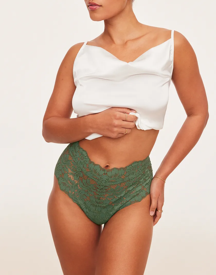 Halina Thong Dark Green panty bundle Model 3