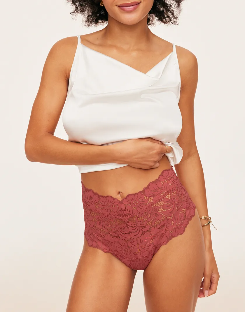 Halina Thong Dark Orange panty bundle Model 3