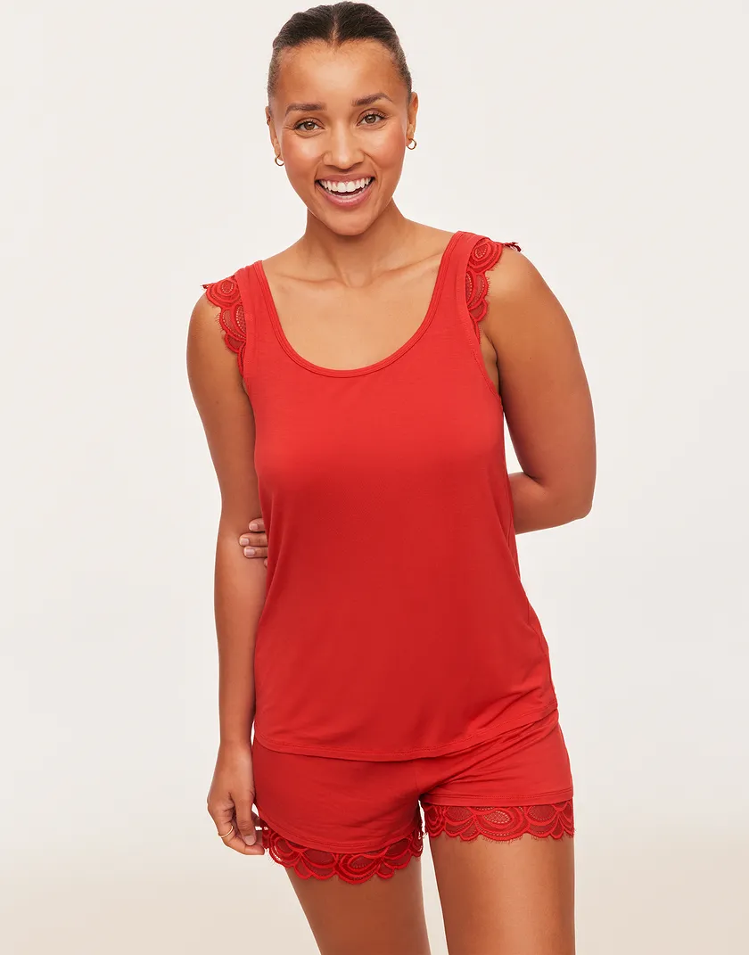 Alaina Dark Red sleepwear bundle Model 2
