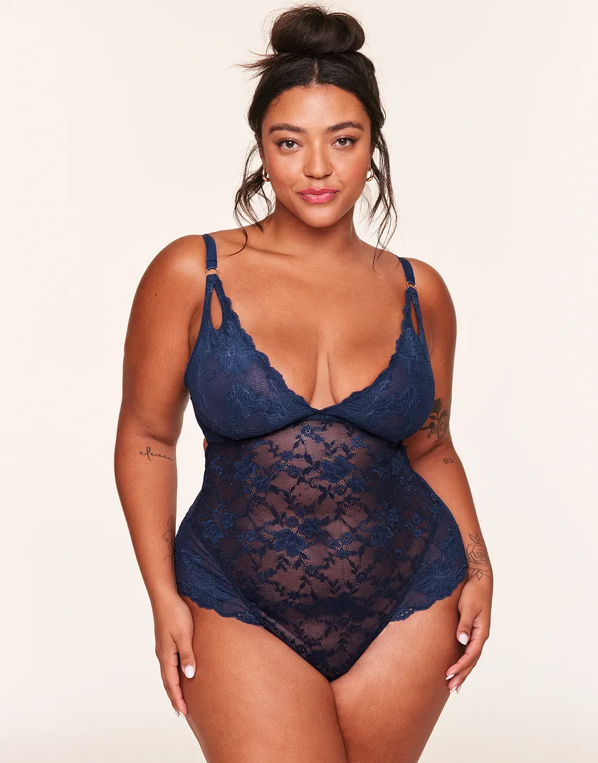 Julianna Dark Blue Plus Unlined lingerie bundle Model 2