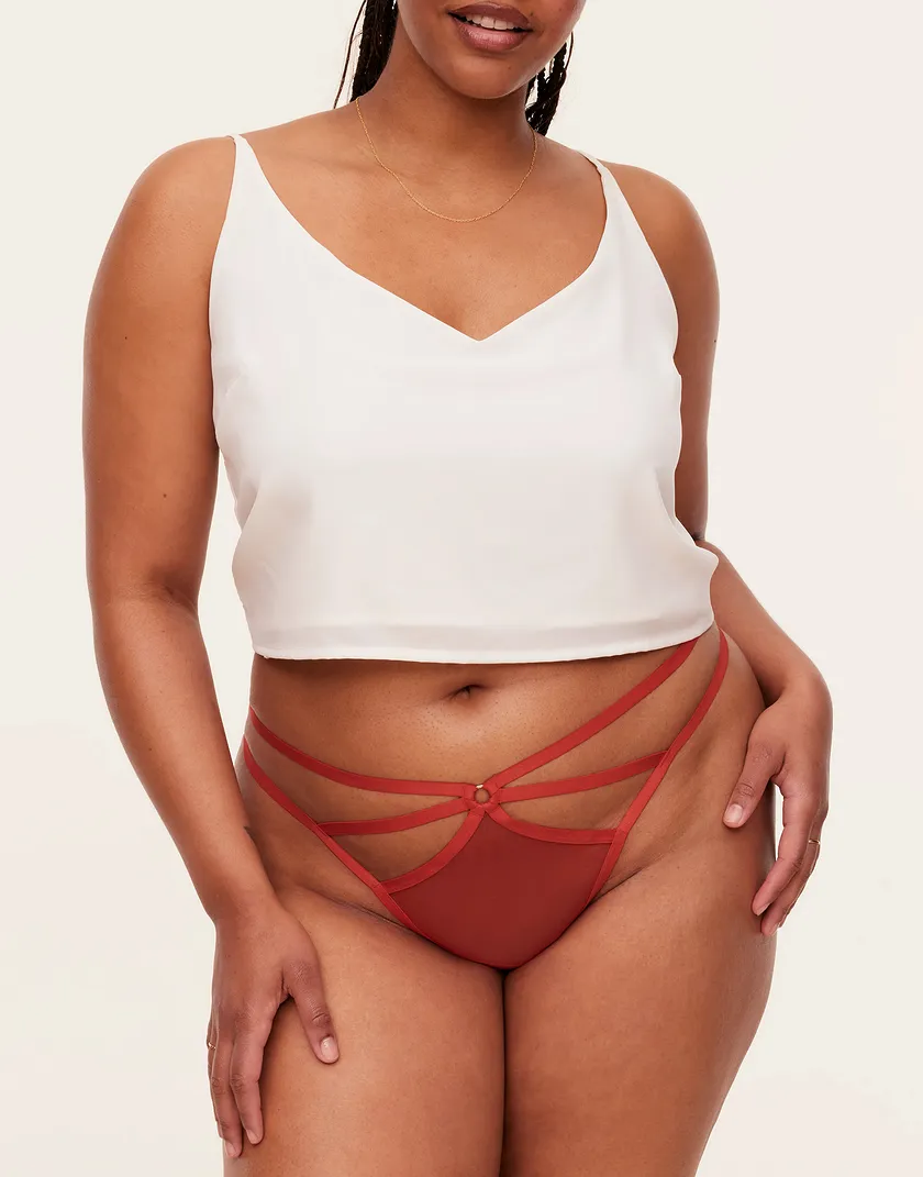 Ashlyn G-String Dark Red Plus panty bundle Model 2