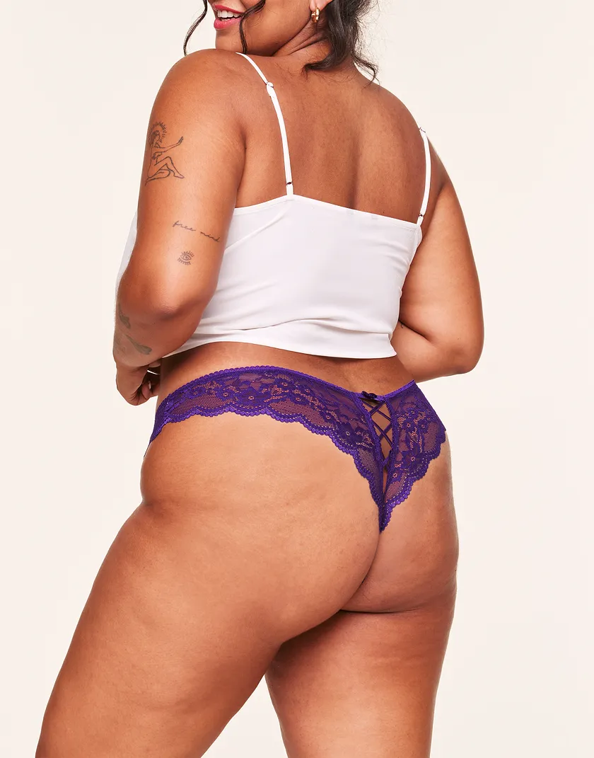 Sarina Crotchless Dark Purple Plus panty bundle Model 1
