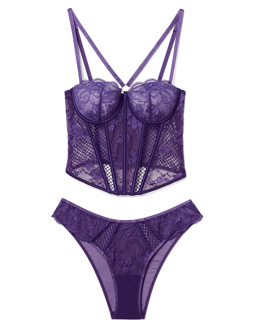 Dominika Dark Purple 2 Lined corset bundle Still 3