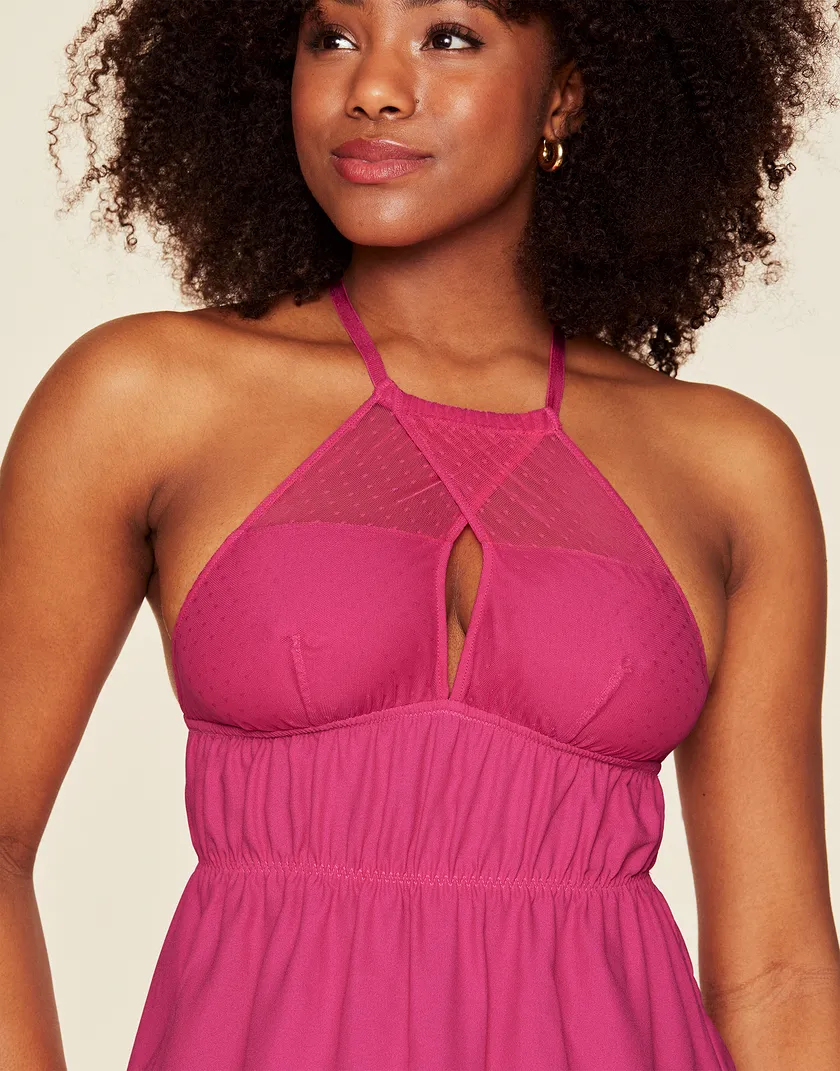 Izzy Dark Pink Unlined sleepwear bundle Model 3