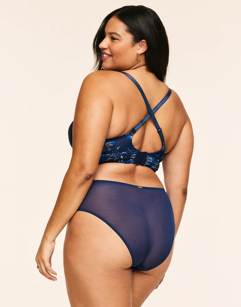 Missy Floral Blue 3 Plus Unlined bra bundle Model 4