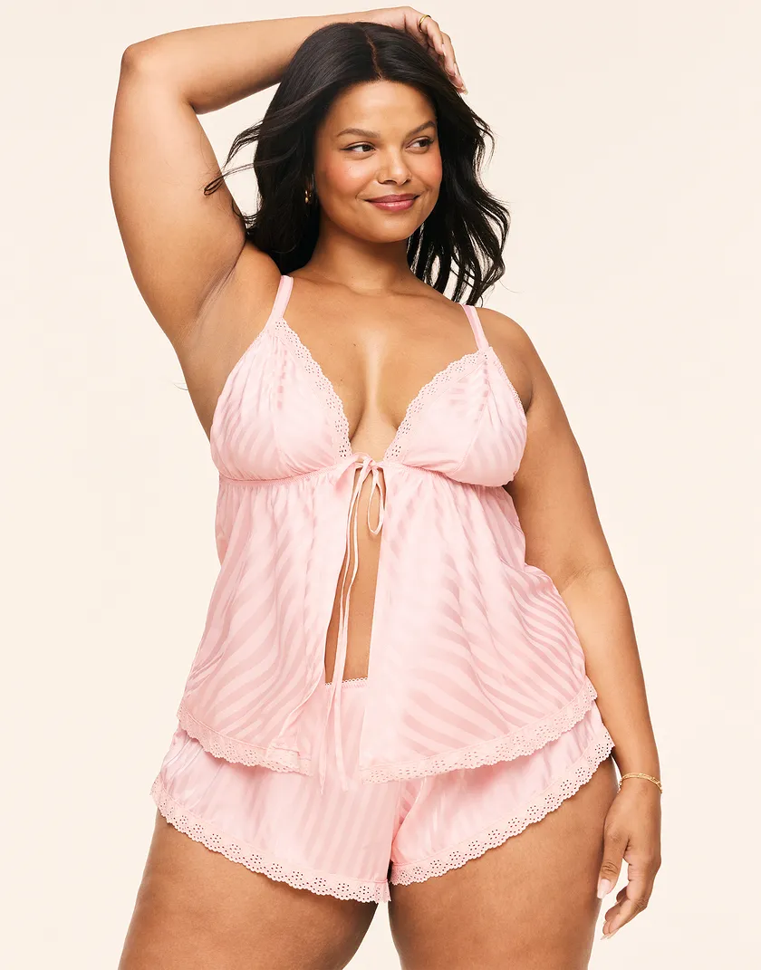 Trish Light Pink Plus lingerie bundle Model 2