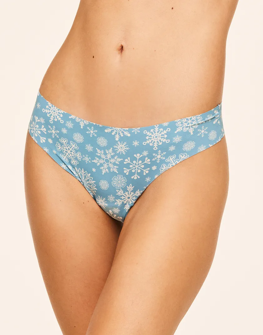 3-Pack Francine Invisible Thong Novelty Blue panty pack Model 4