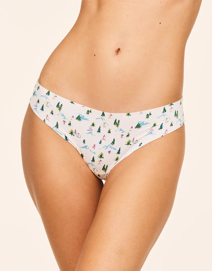 3-Pack Francine Invisible Thong Novelty Blue panty pack Model 10