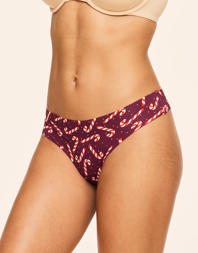 3-Pack Francine Invisible Thong Novelty Red panty pack Model 4