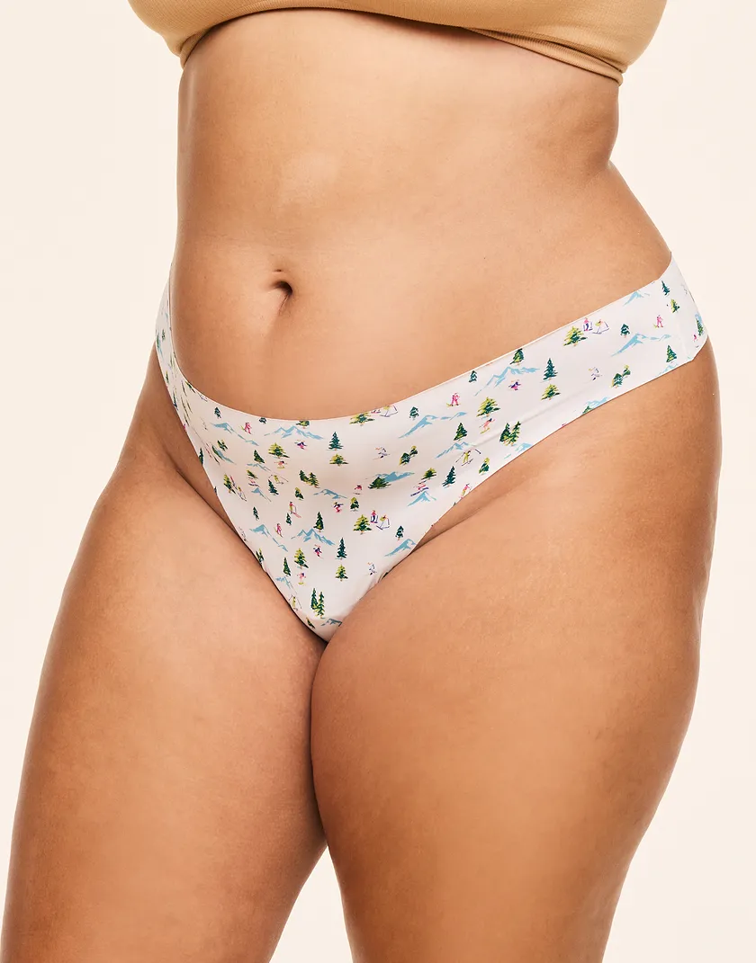 3-Pack Francine Invisible Thong Novelty Blue Plus panty pack Model 10