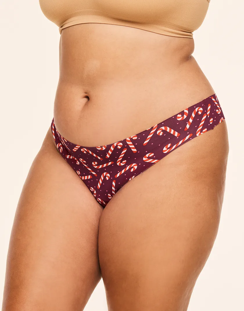 3-Pack Francine Invisible Thong Novelty Red Plus panty pack Model 4