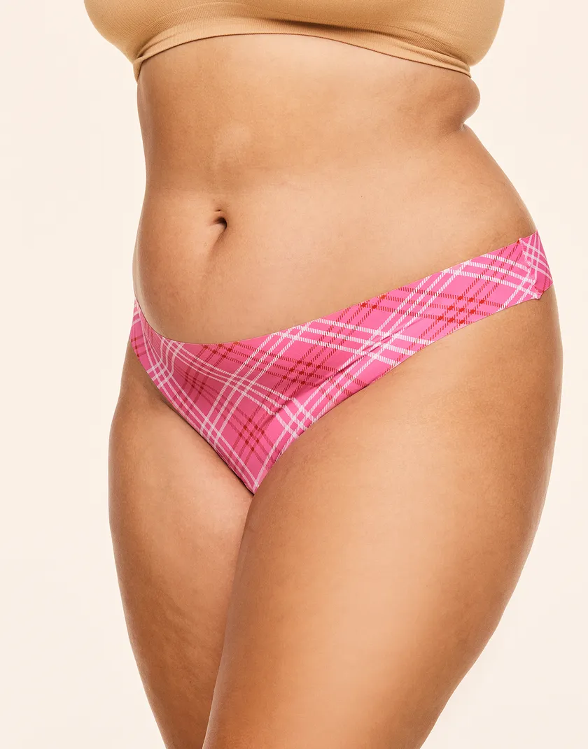 3-Pack Francine Invisible Thong Novelty Red Plus panty pack Model 7