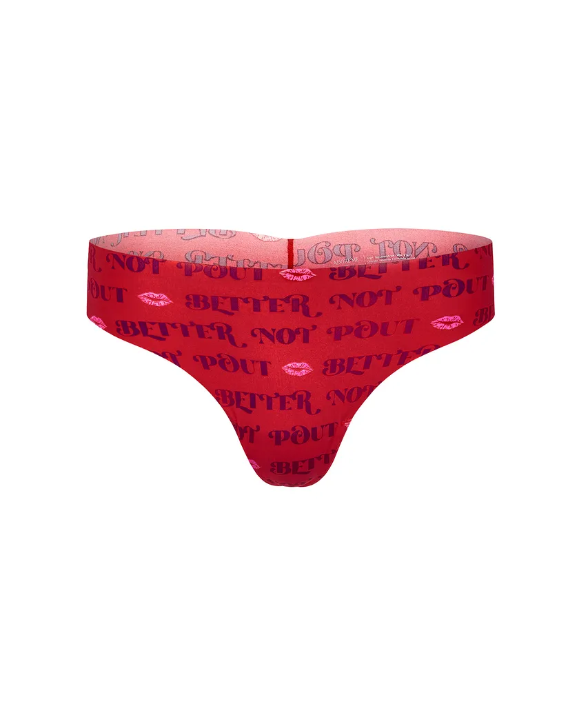 3-Pack Francine Invisible Thong Novelty Red Plus panty pack Still 11