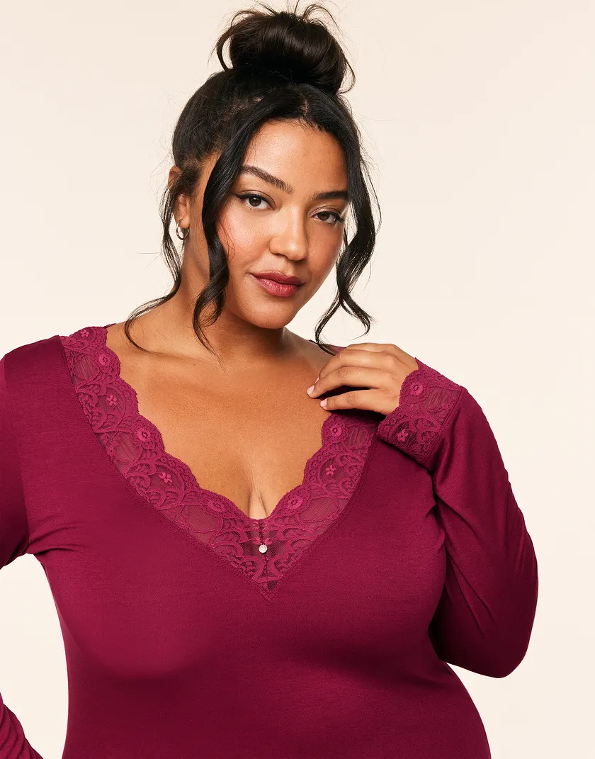 Hasina Dark Red Plus sleepwear bundle Model 5