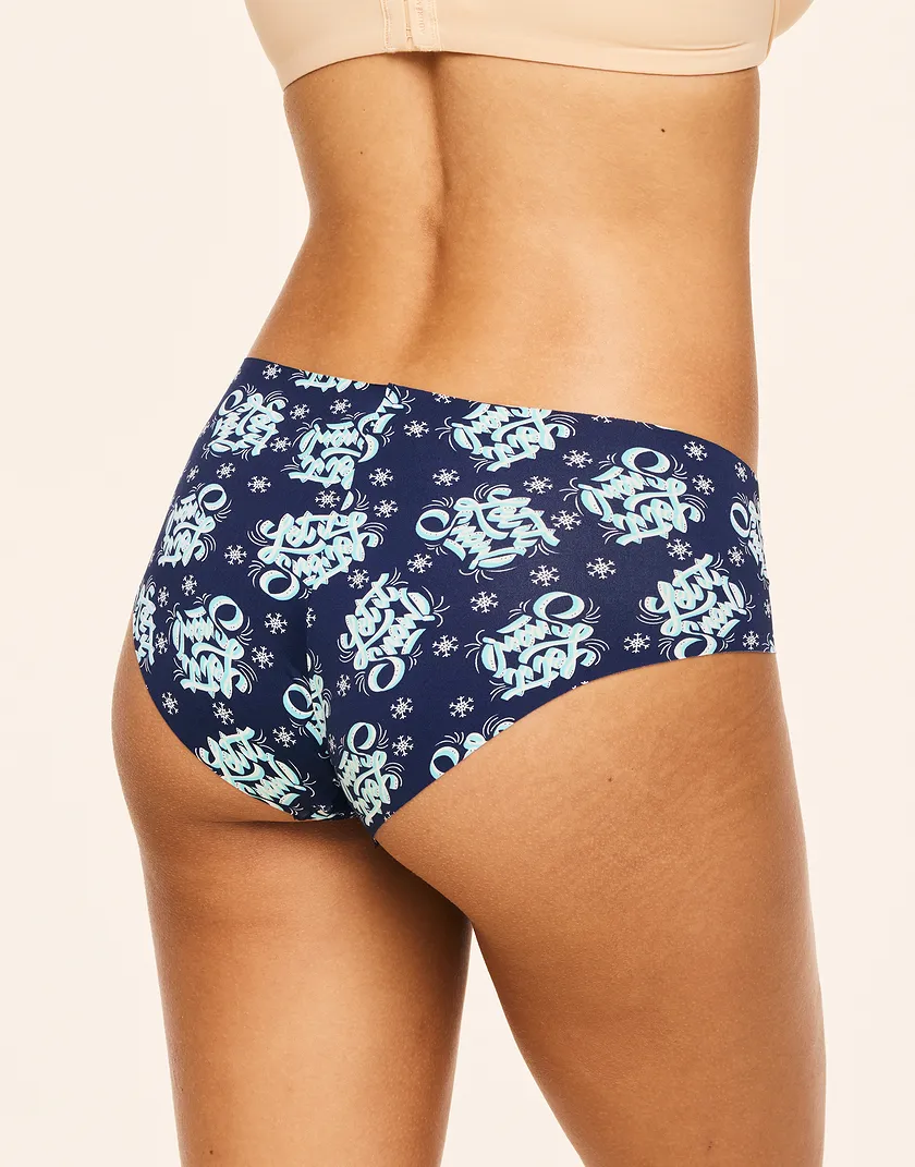 3-Pack Mabel Invisible Hipster Novelty Blue panty pack Model 9