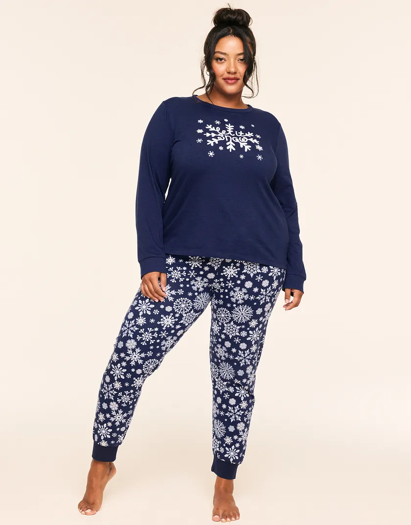 Womens PJ Convo Blue Plus family pj bundle Model 2