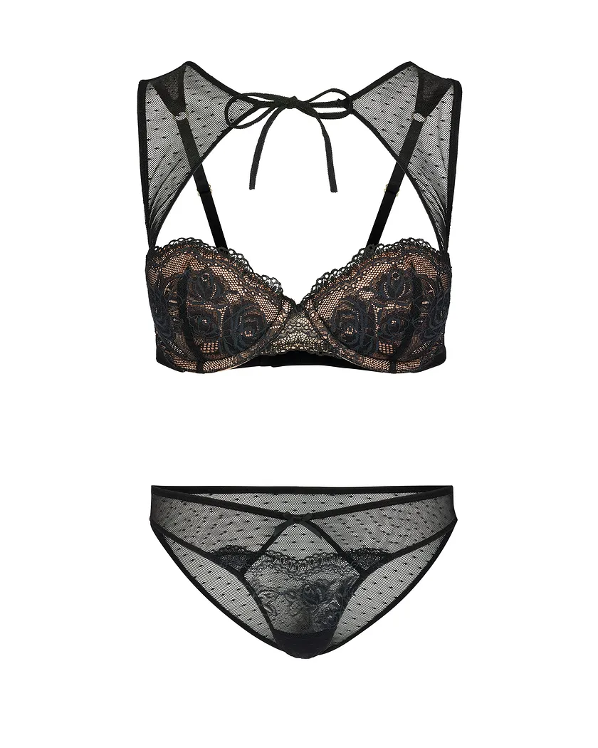 Cordelia Black Push Up bra and panty bundle Still 2