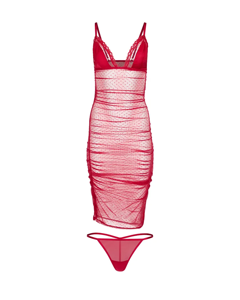 Marietta Dark Red Unlined lingerie bundle Still 2