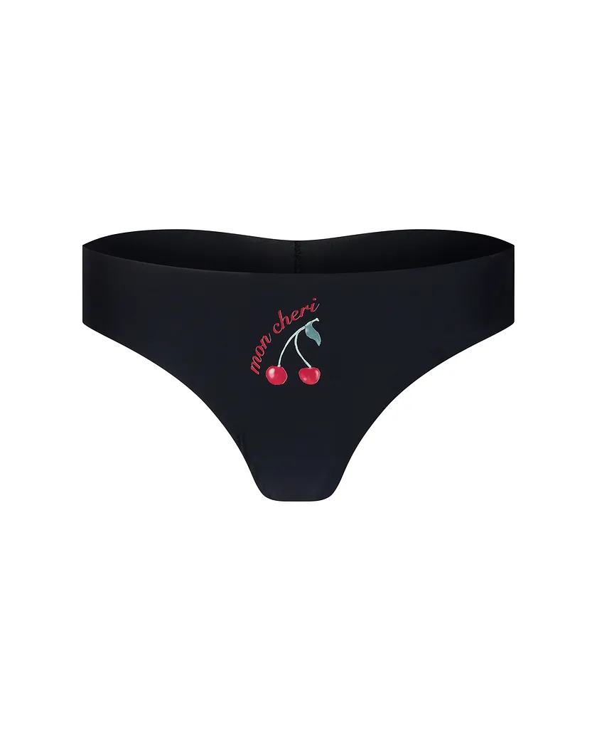 3-Pack Francine Invisible Thong Novelty Black Plus panty pack Still 3