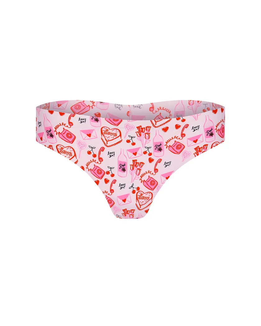 3-Pack Francine Invisible Thong Heart Red Plus panty pack Still 3