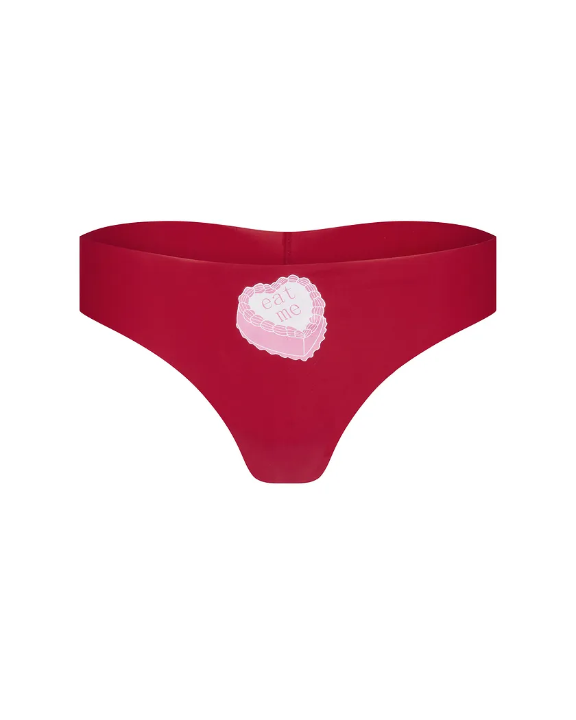 3-Pack Francine Invisible Thong Heart Red Plus panty pack Still 5