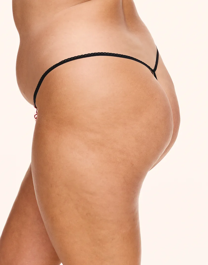 Cherish Crotchless Dark Red Plus panty bundle Model 4