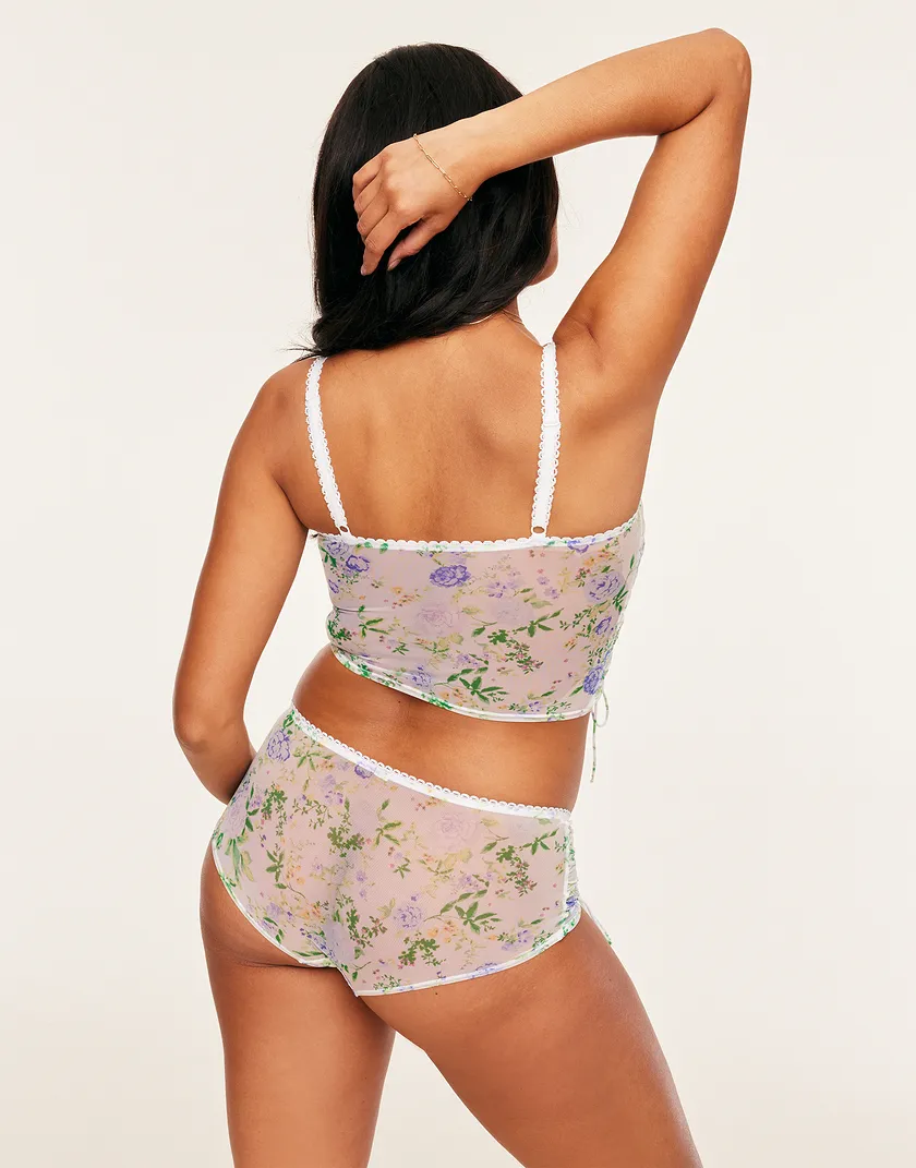 Pia Floral White Unlined lingerie bundle Model 4