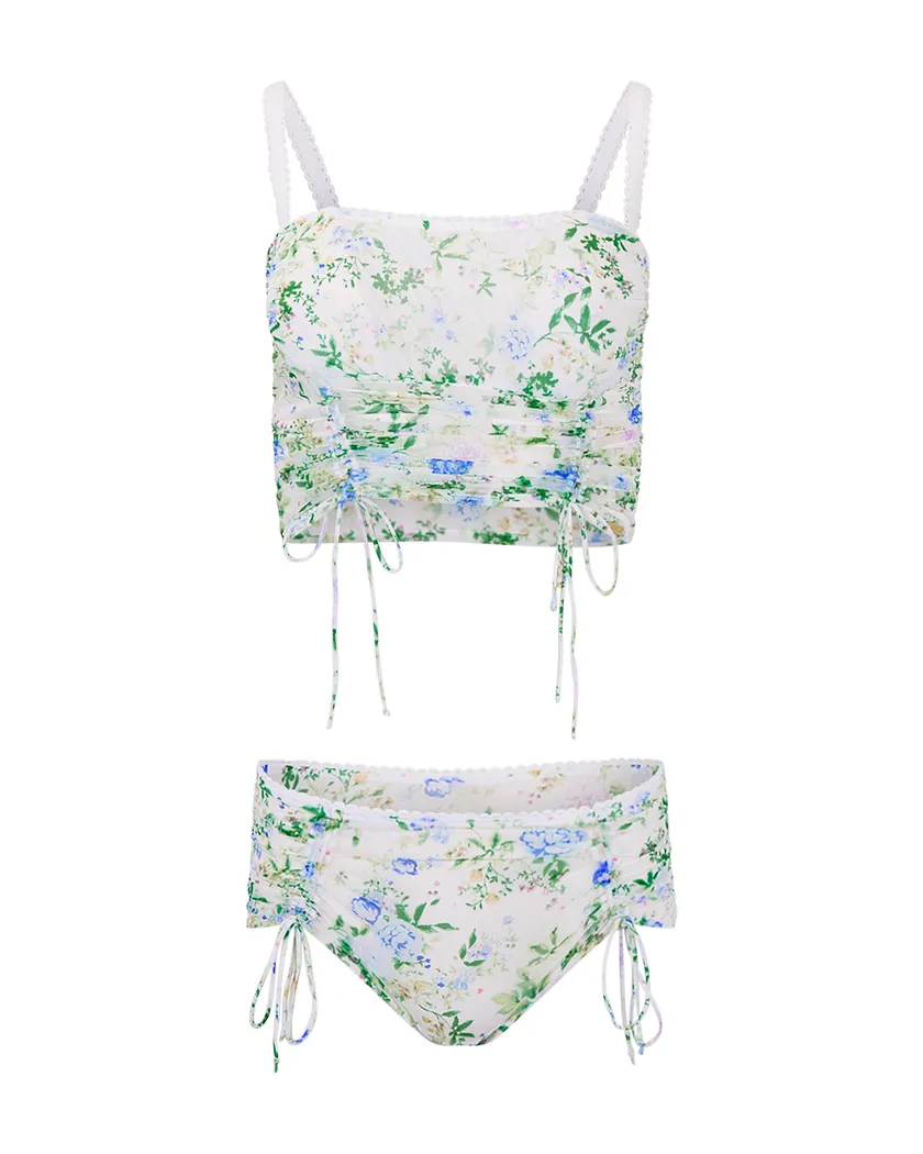 Pia Floral White Unlined lingerie bundle Still 2