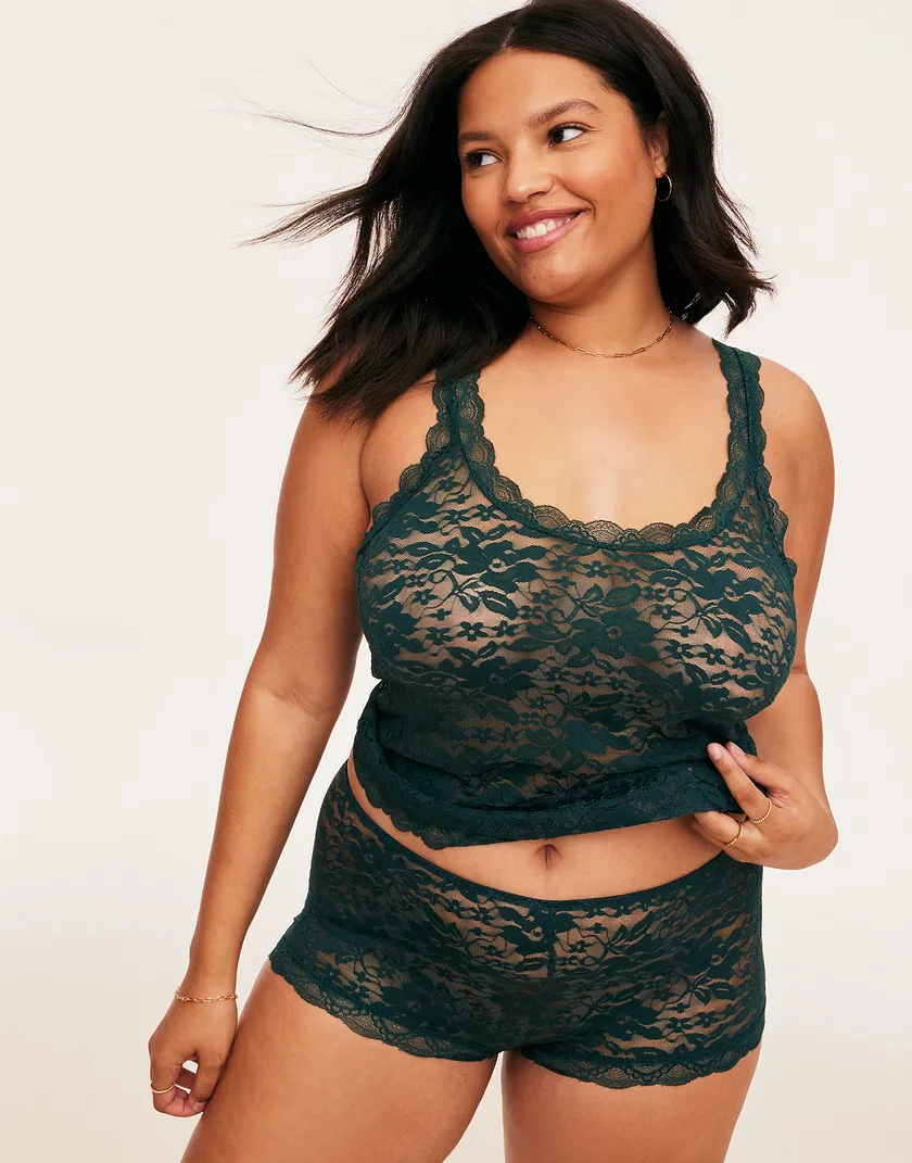 Roanne Dark Green Plus lingerie bundle Model 2