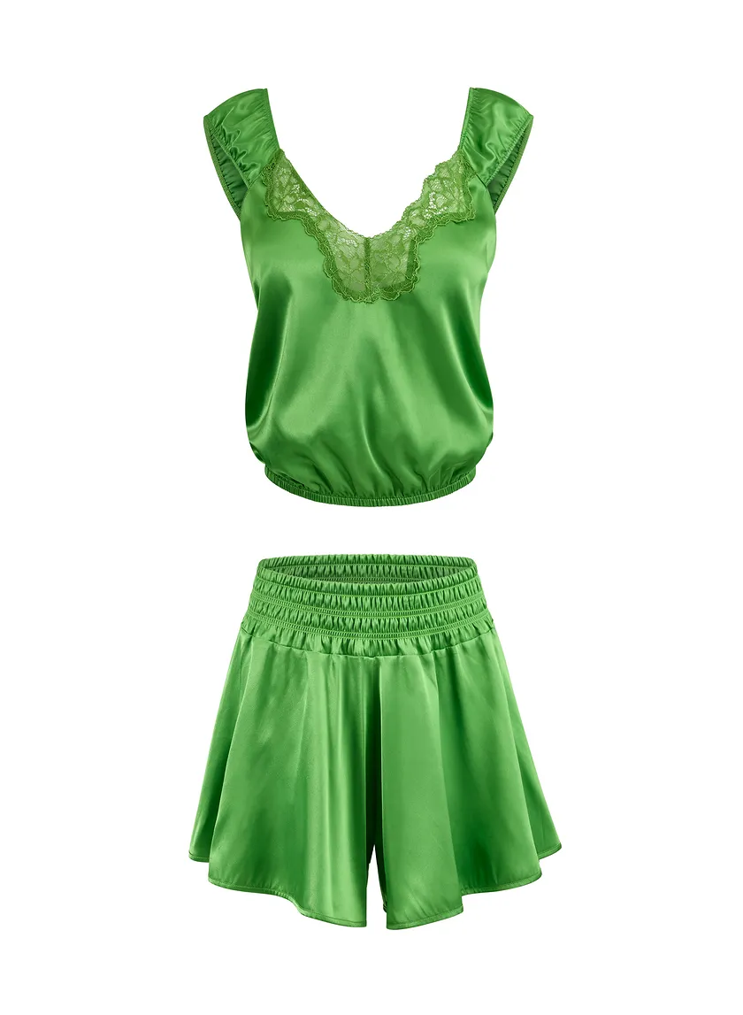 Aarie Medium Green lounge bundle Still 2