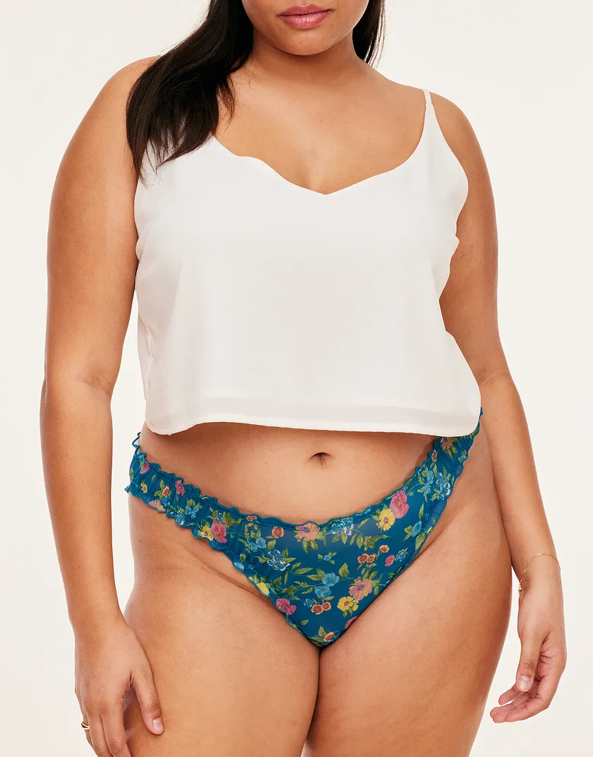 Winnie Bikini Floral Blue 3 Plus panty bundle Model 4