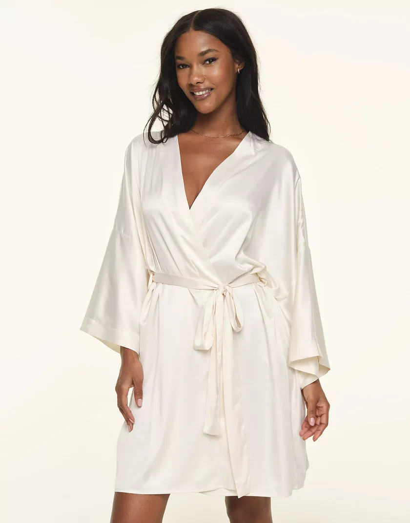 Bride Satin Robe Light White sleepwear bundle Model 5