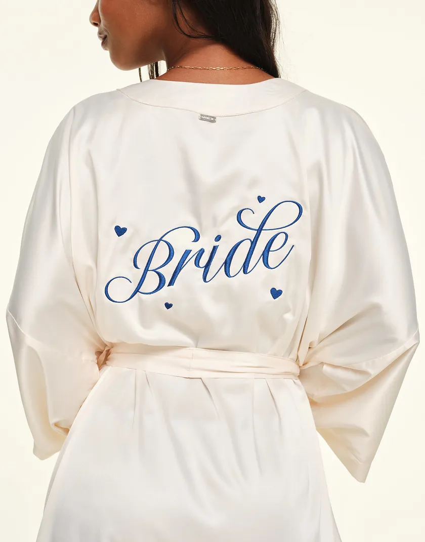 Bride Satin Robe Light White Plus sleepwear bundle Model 2