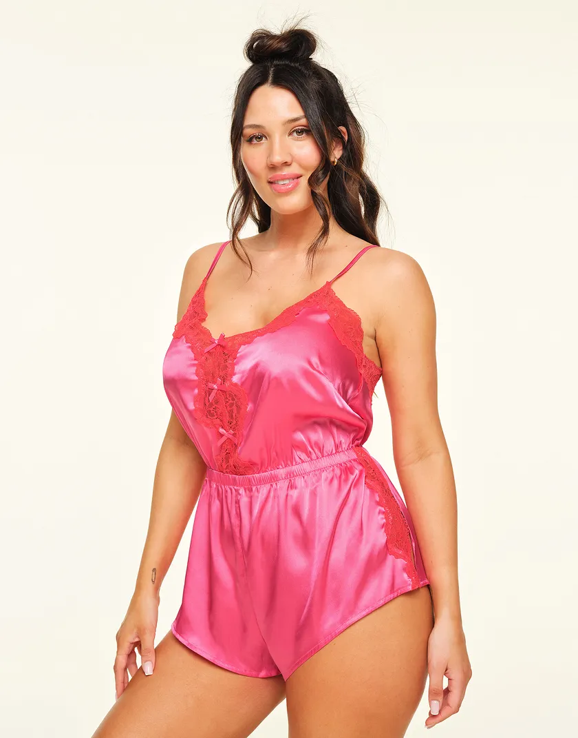 Cilla Dark Pink Plus lingerie bundle Model 2