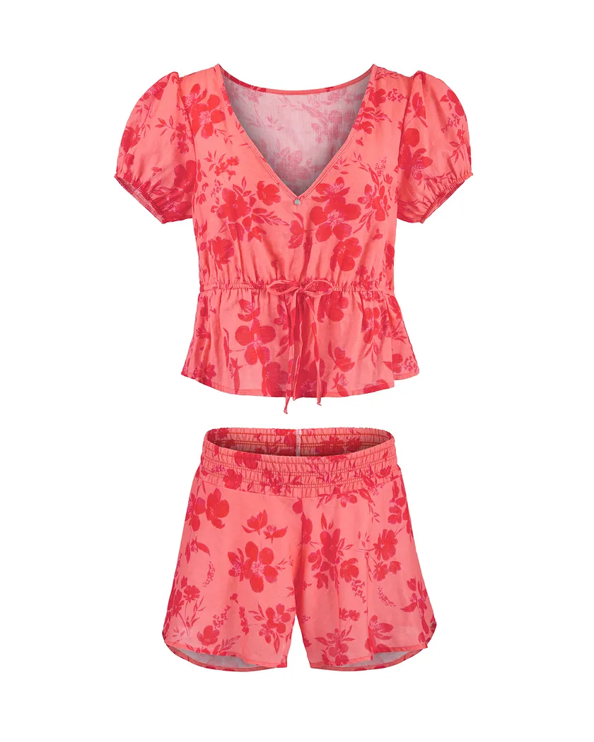 Elisabetta Floral Red sleepwear bundle Still 2