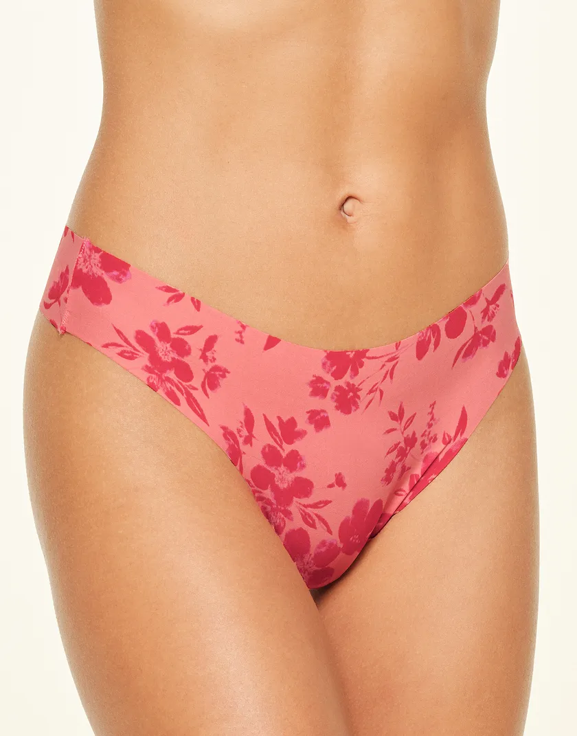 Francine B1 Thong Floral Red panty bundle Model 4