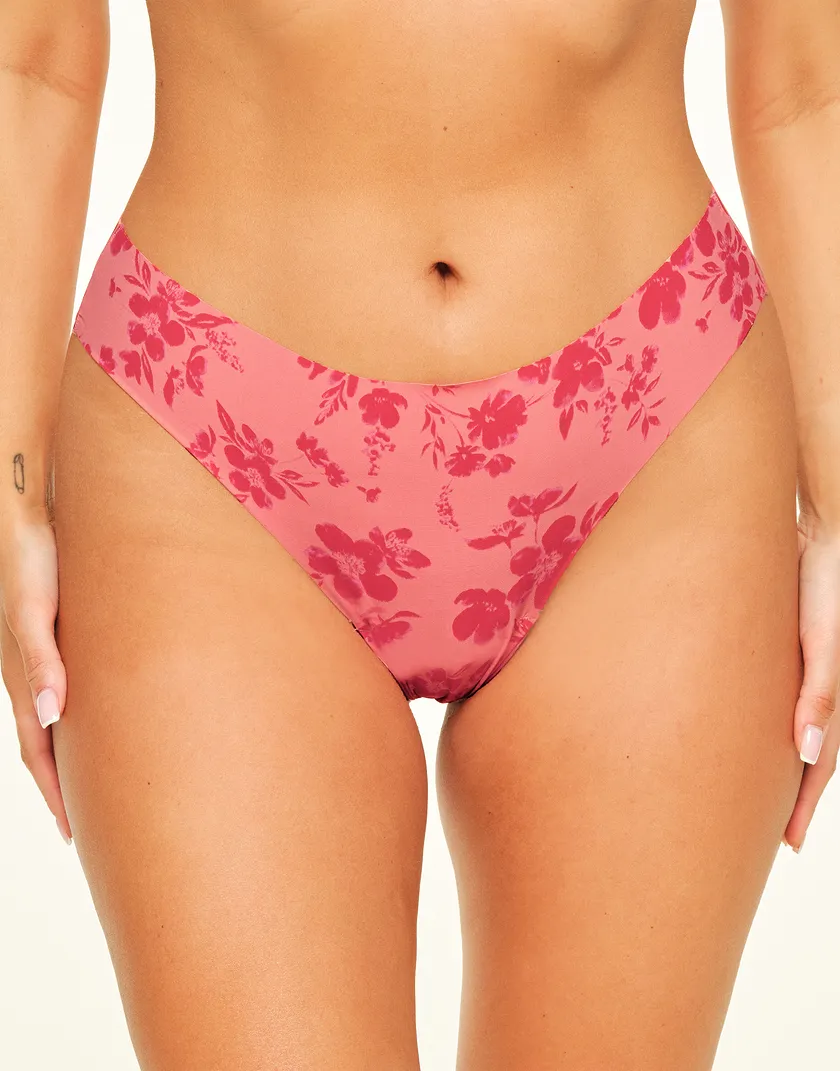 Francine B1 Thong Floral Red Plus panty bundle Model 5
