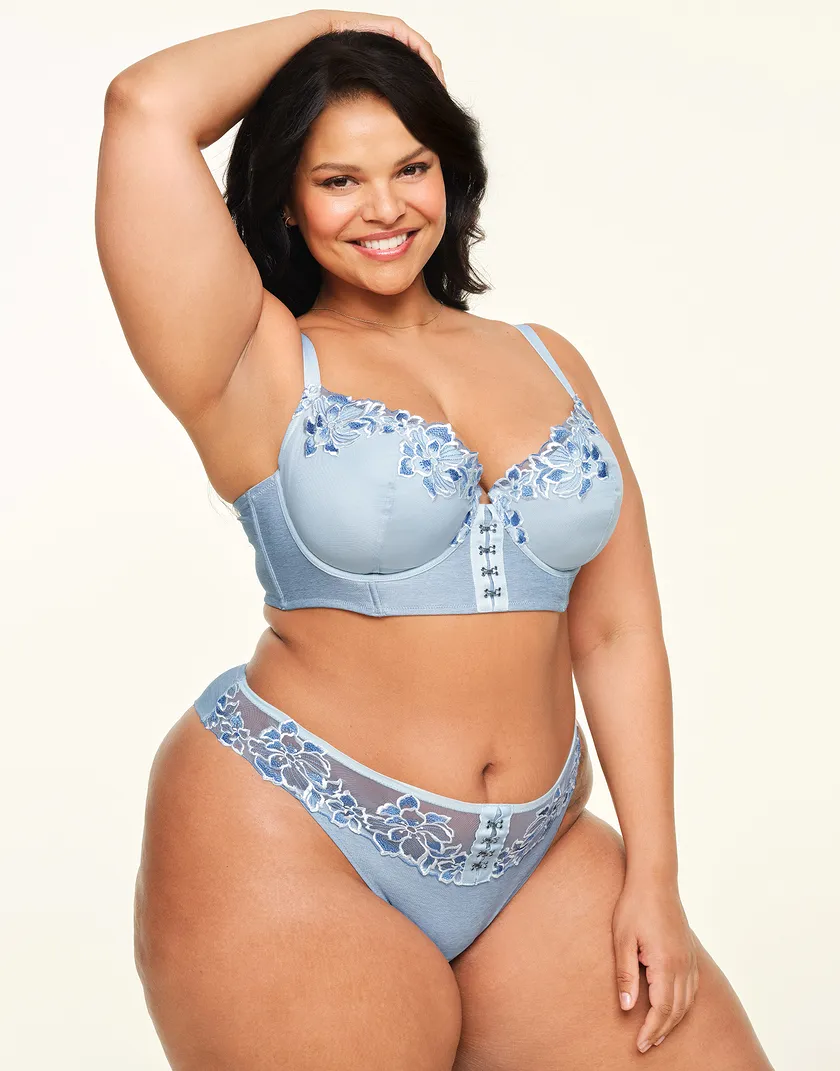 Britta Light Blue Plus Contour bra and panty bundle Model 5