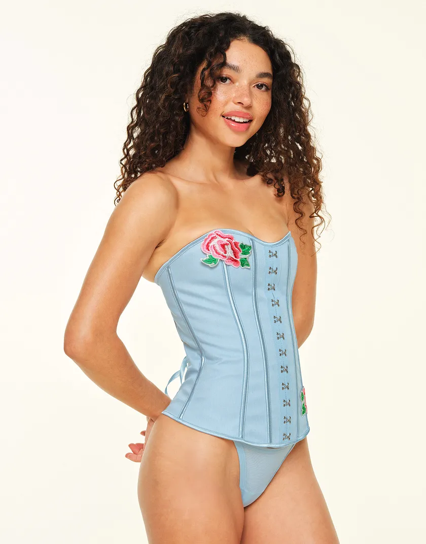 Constantina Light Blue Unlined corset bundle Model 6