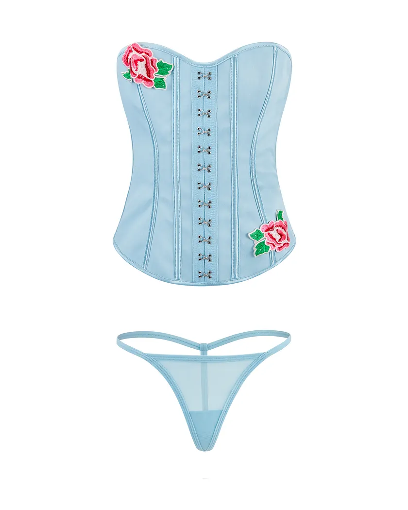 Constantina Light Blue Unlined corset bundle Still 3