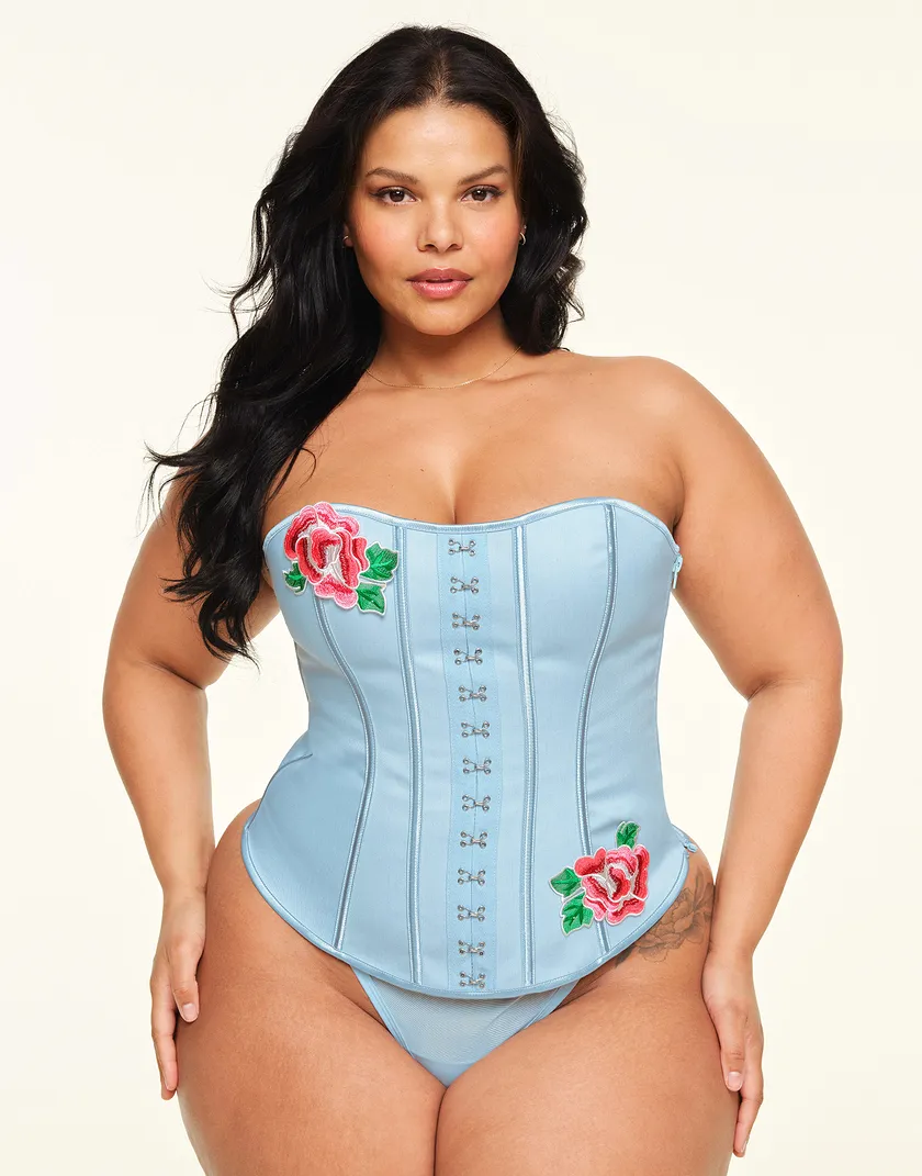 Constantina Light Blue Plus Unlined corset bundle Model 2