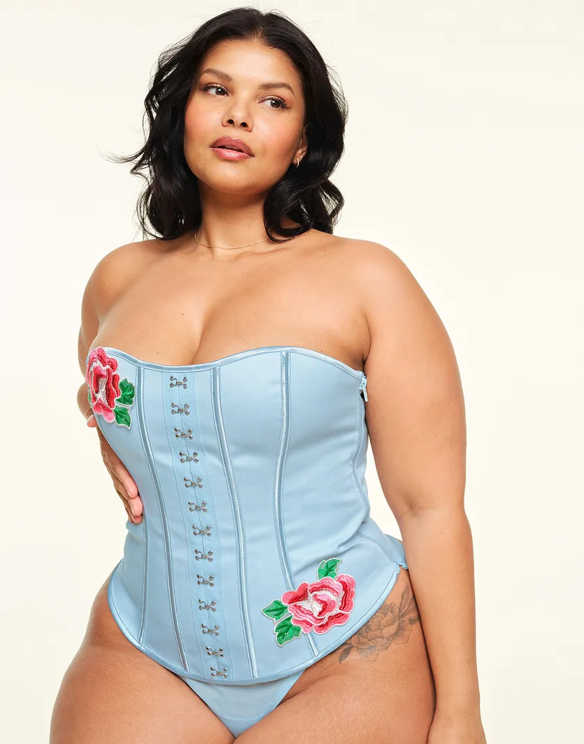 Constantina Light Blue Plus Unlined corset bundle Model 5