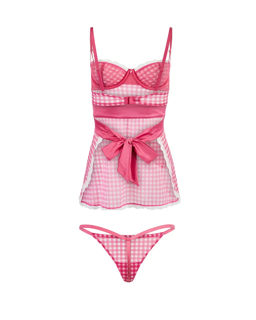 Lola Plaid Pink Unlined lingerie bundle Still 8