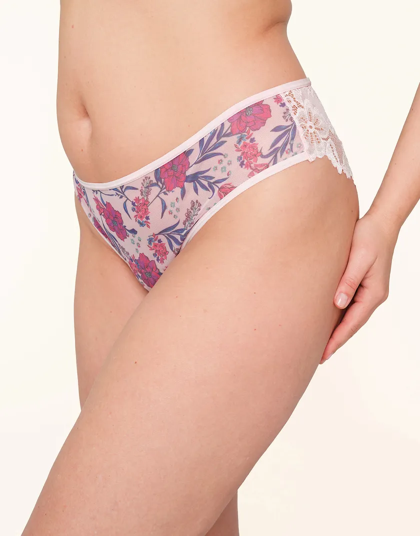Onita Cheeky Floral Pink Plus panty bundle Model 4