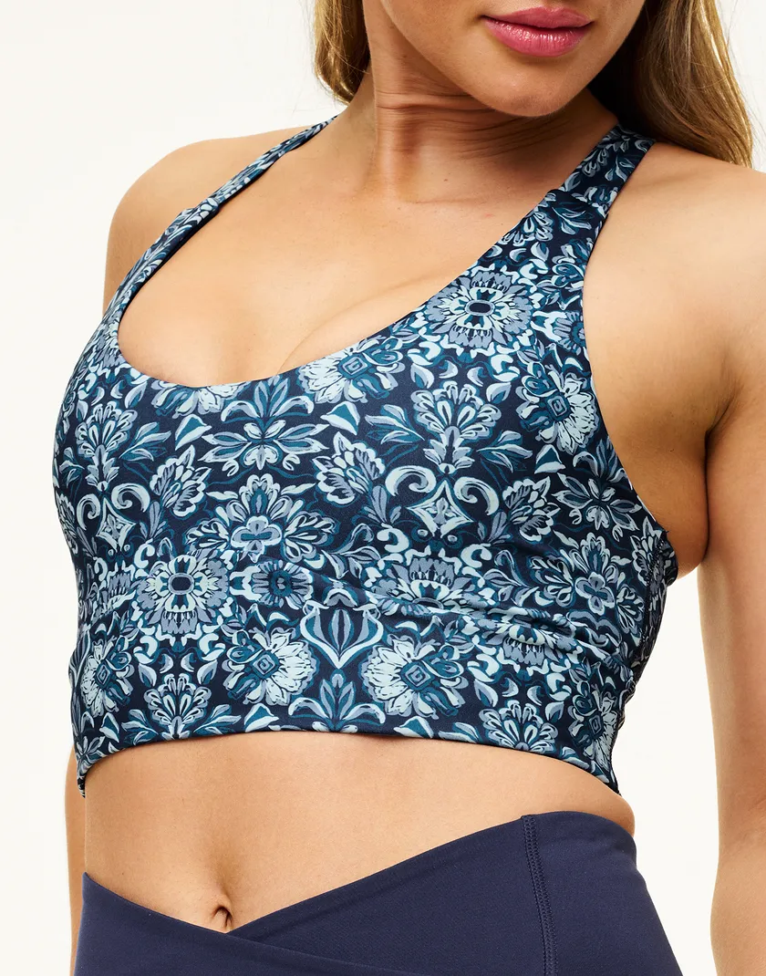 Lotus Crossover Bra Geo Blue Lightly Lined activewear bundle Model 4