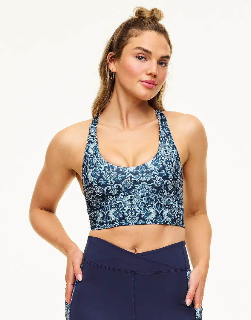 Lotus Crossover Bra Geo Blue Lightly Lined activewear bundle Model 6