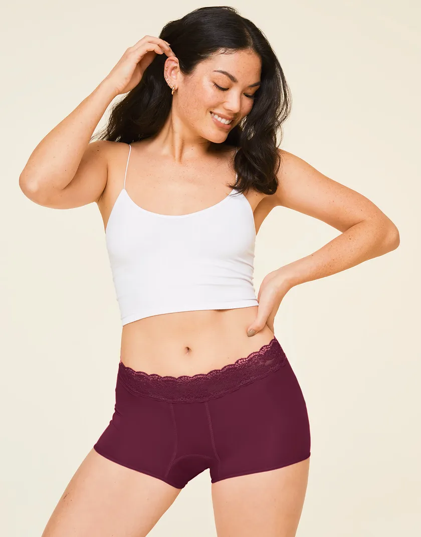 Emily Shortie Dark Red 2 Plus panty bundle Model 5