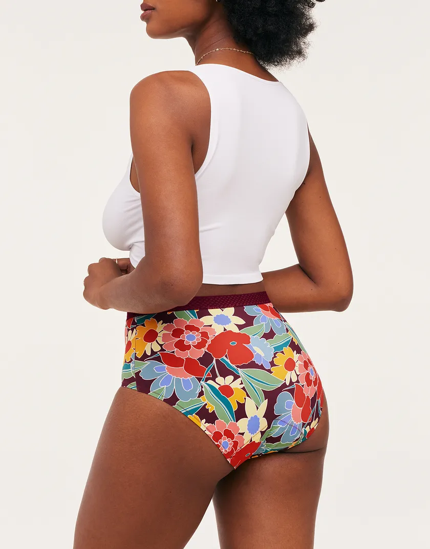 Jess High Waisted Floral Red Plus panty bundle Model 2