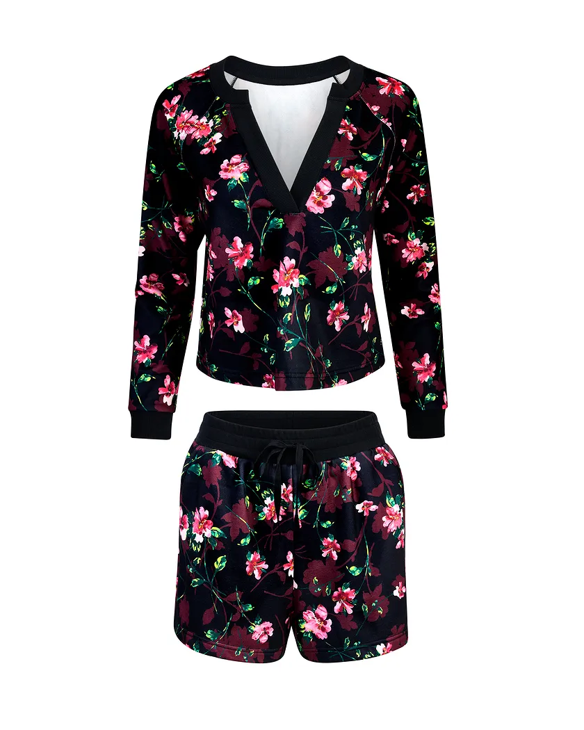 Lesley Floral Black lounge bundle Still 3